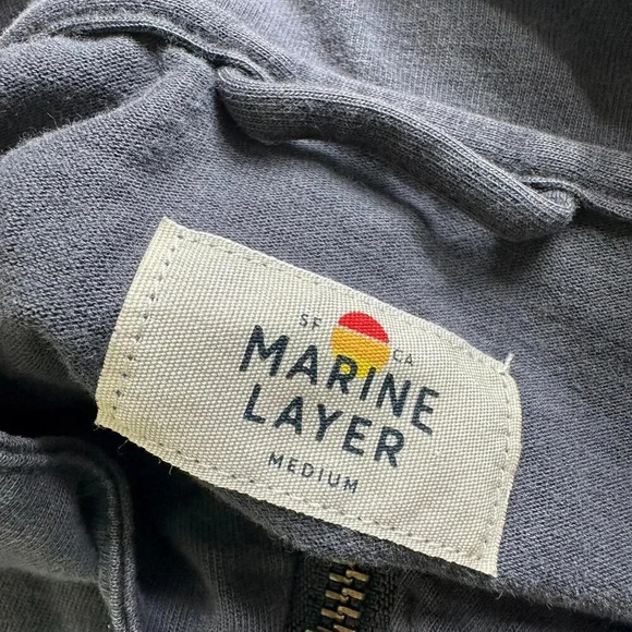Marine Layer 1/4 Zip Sweater Medium Slate - Picture 3 of 6